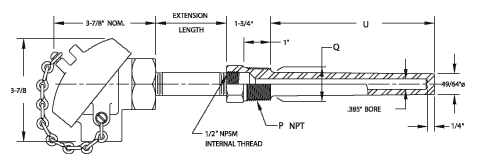 Series 16300 Heavy Duty Thermowell Assembly